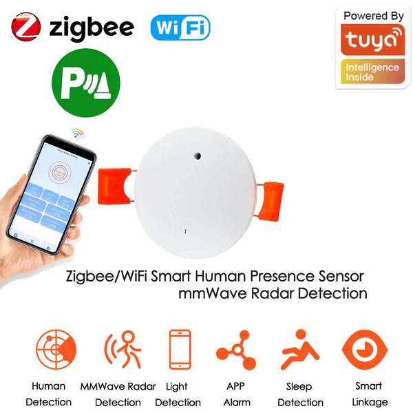 Tuya WiFi /Zigbe Human Presence Detector Smart Human Body PIR Sensor Radar Detector Microwave Motion Sensors Ceiling-mounted