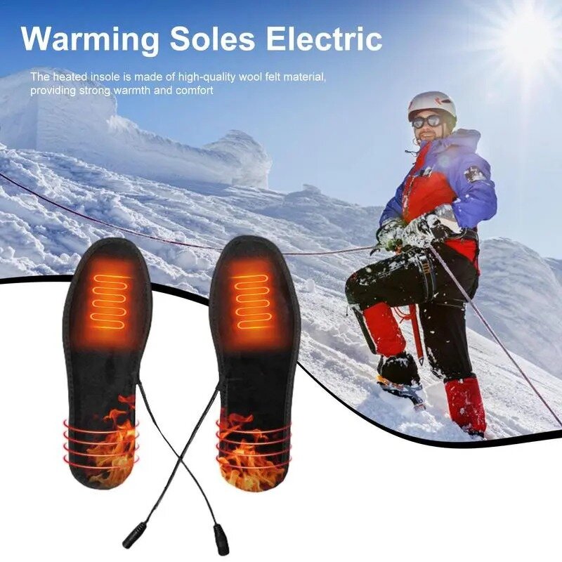 TENGOO USB Rechargeable Heated Insoles Waterproof Winter Warm Shoe Insoles for Motorcycle Cycling Skiing Hiking Supplies