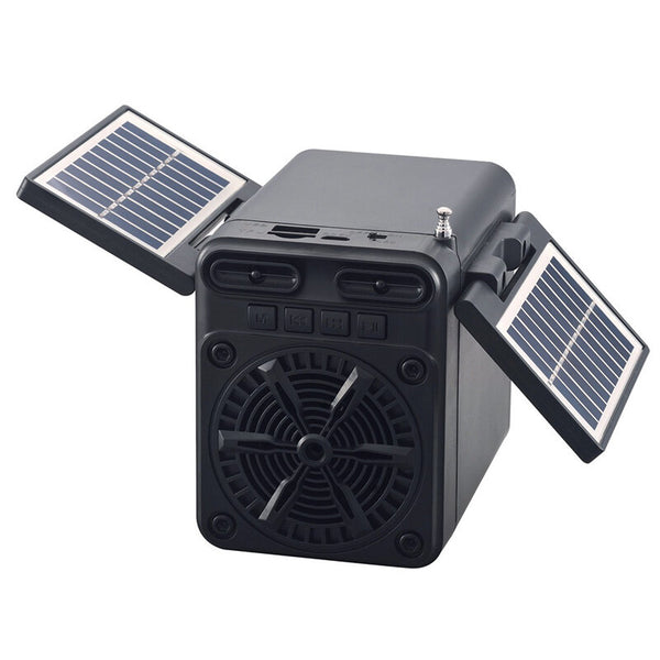 Solar Charging Emergency FM Radio Multifunctional BT Speaker Support TF Card/U-Disk for Outdoor Camping Picnic Travel