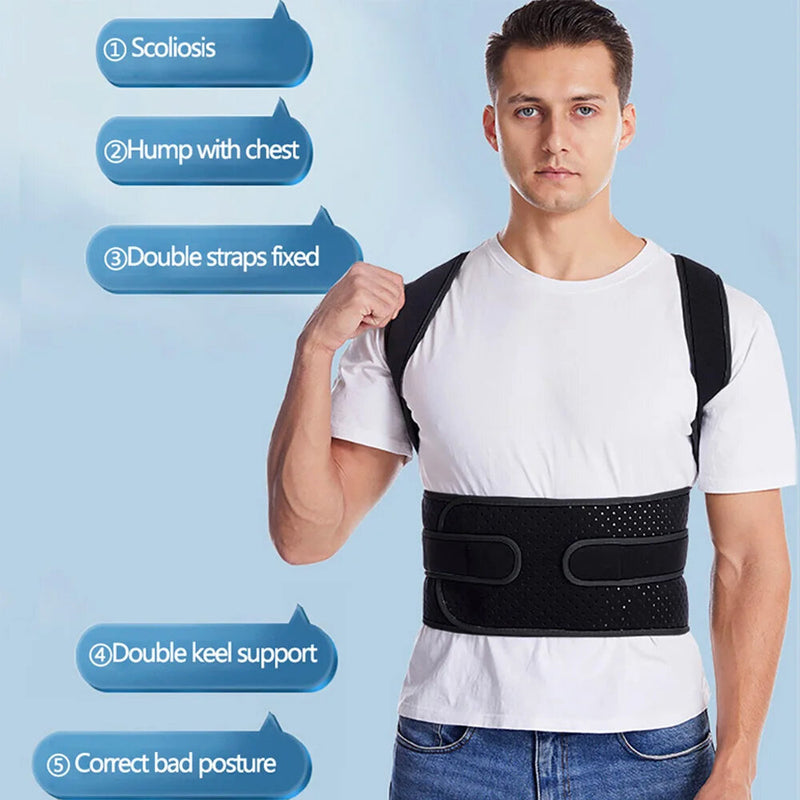 Adjustable Back Support Belt Breathable Back Posture Corrector Shoulder Lumbar Spine Support Back Protector Body Straightener