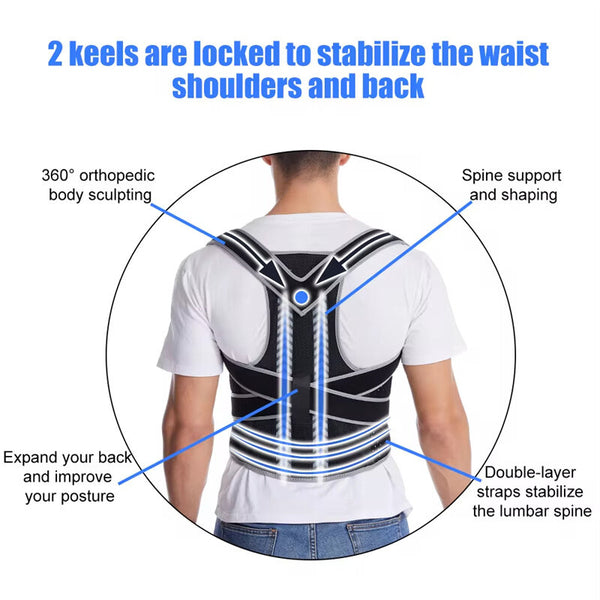 KALOAD Posture Corrector Back Posture Brace Clavicle Support Stop Slouching and Hunching Adjustable Back Trainer Unisex Correction Belt