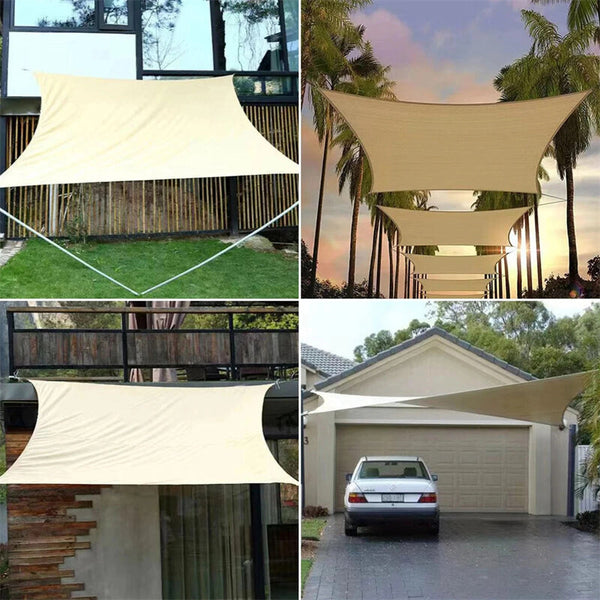 Outdoor Shade Canopy Waterproof Rain Shelter Sunshade Curtain Corner Shade Sail UV Resistance Sun Protection Camping Tent