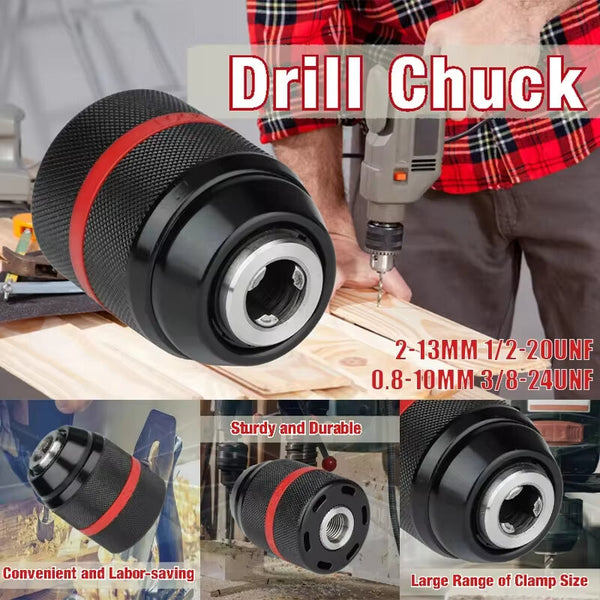 13mm Threaded Keyless Metal Drill Chuck, Hex Shank/SDS/Square Quick Grip Adapter, Chuck for Drill Bit Screwdriver Tap&Sockets