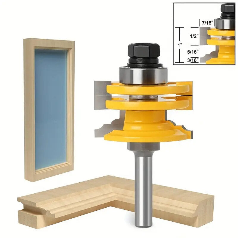 LAVIE 1/2 Inch  8mm 12mm Shank Ogee Rail and Stile Router Bit Reversible Glass Door Rail & Stile Router Bit for Woodworking Precision Milling Cutter Factory Direct