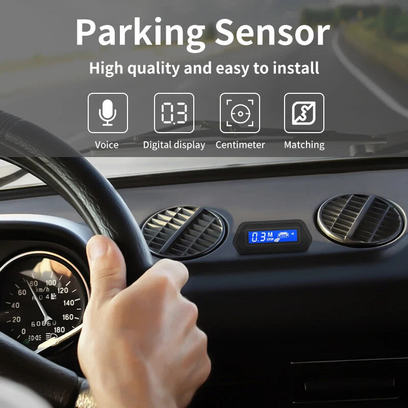 Car Parking Sensor With Auto Parktronic Reverse LED Monitor 4 Sensors Radar Detector System Backlight Display