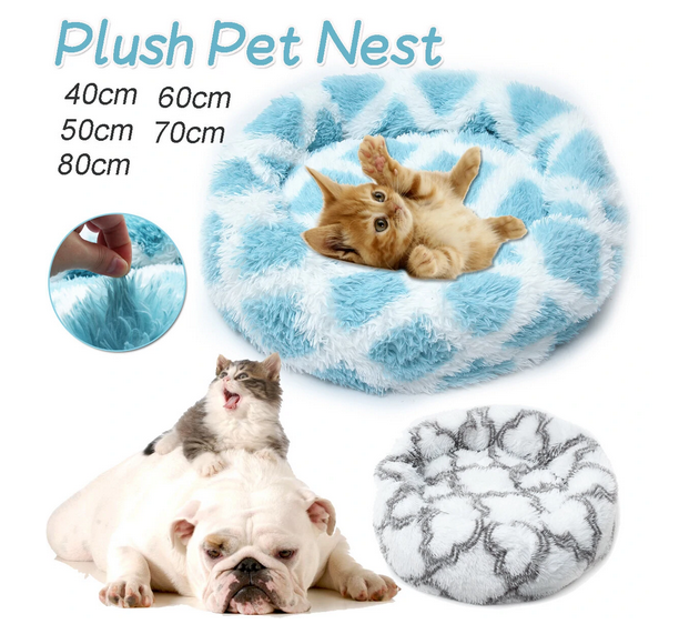 DOG PET CAT CALMING BED BEDS LARGE MAT COMFY PUPPY WASHABLE FLUFFY CUSHION PLUSH