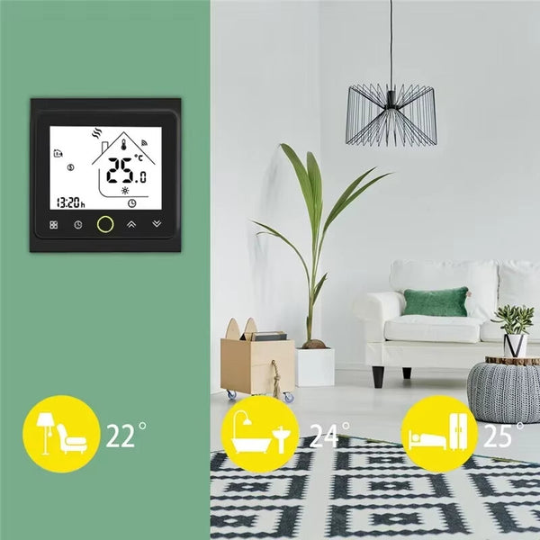 MOES Tuya WiFi Water/Electric Floor Heating Thermostat Gas Boiler Temperature Touch Panel Controller Smart Home Voice Control via Alexa Google Assistant