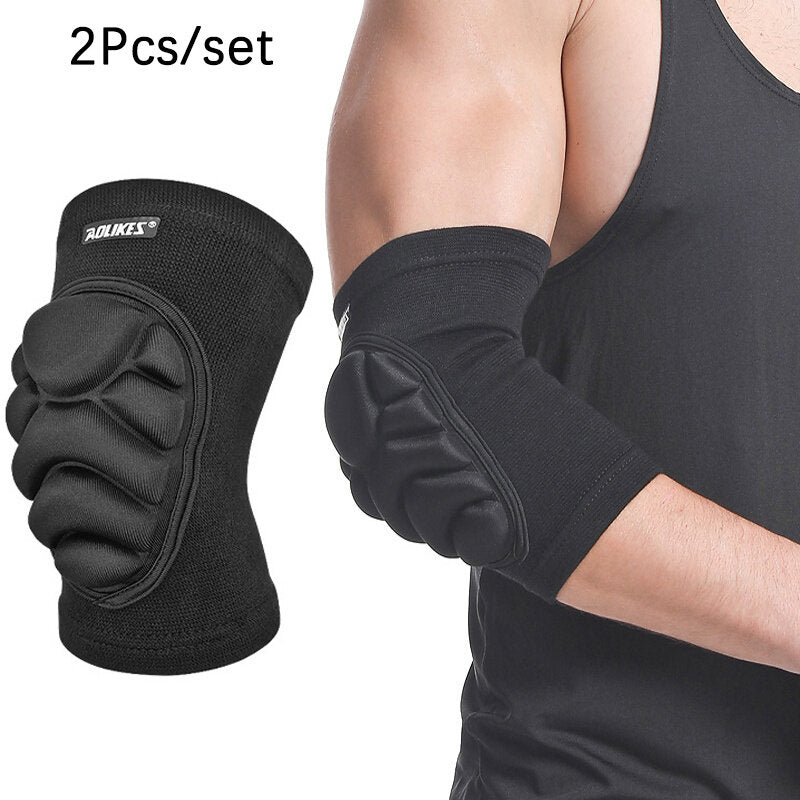 Aolikes 1Pair Hand Pads Elbow Protector Volleyball Sponge Support Compression Elbow Braces For Basketball Tennis Football