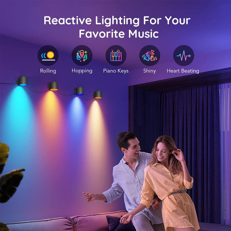 4/6 Pack TUYA WIFI Smart Wall Lamp RGB Music Sync LED Modern Decor Downlight Simple Wall Light Work With Alexa Google Assistant