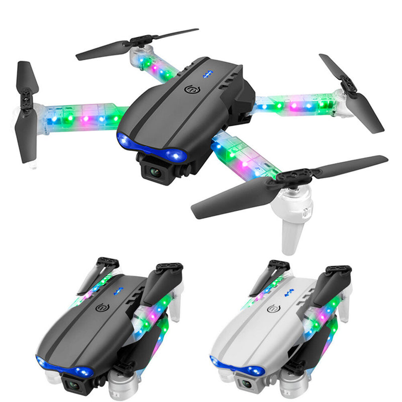 YLR/C E99D WiFi FPV with HD Dual Camera Lighting Arms Optical Flow Positioning Colorful LED Light Foldable RC Drone Quadcopter RTF