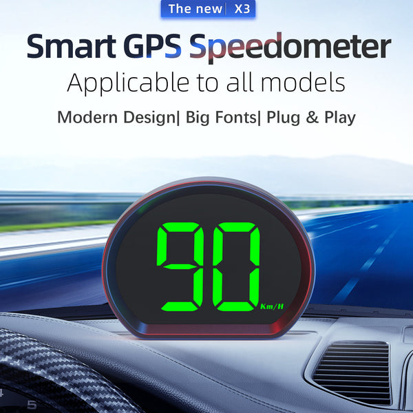 X3 Car HUD Display Clear HD Speedometer Beidou GPS Suitable for All Vehicles Universal Satellites Speedometer High-Definition Head-Up Display