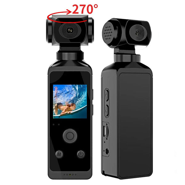 4K HD Mini Wifi Action Camera 270 Rotatable Waterproof Sport Pocket Camcorders Outdoor Sports Bicycle Video Recorder with Microphone