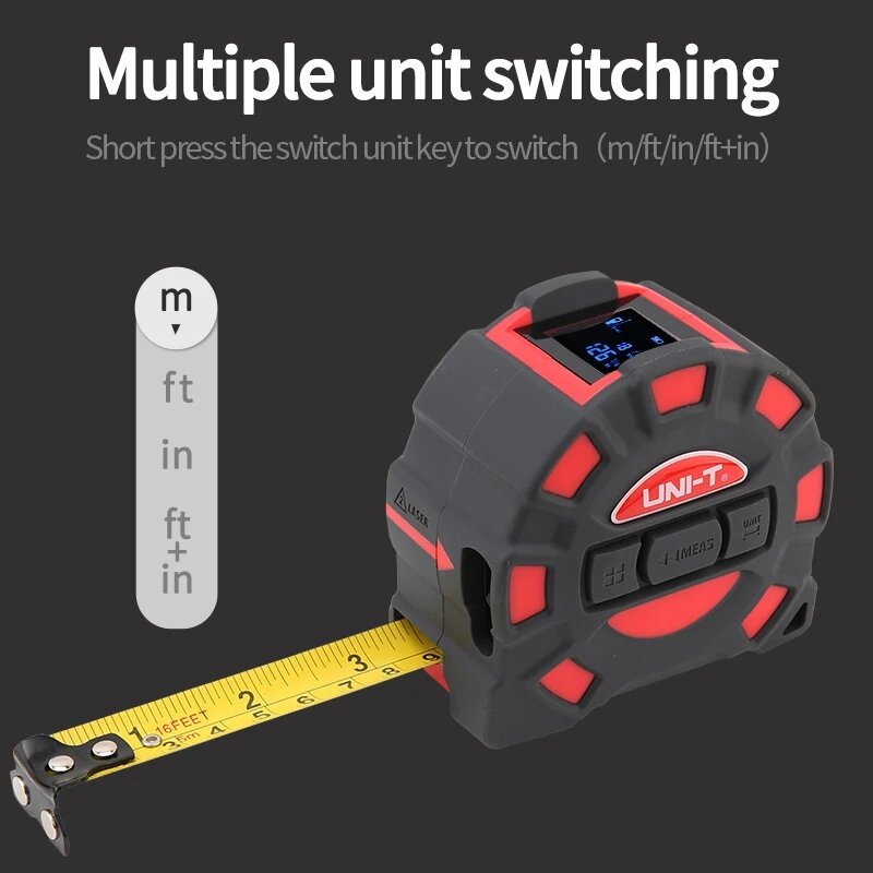 UNI-T 50M 60M Laser Tape Measure LM50T LM60T Digital Electronic Ruler Roulette Meter LCD Display Retractable Measuring Tool