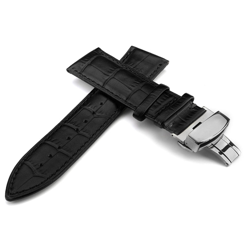 Bakeey 22-24mm Width Butterfly Buckle Genuine Leather Watch Band Strap Replacement