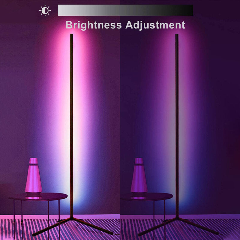 1.1/1.4/1.6M RGB Corner Floor Lamp Modern Colour Remote Minimalist LED Standing Light