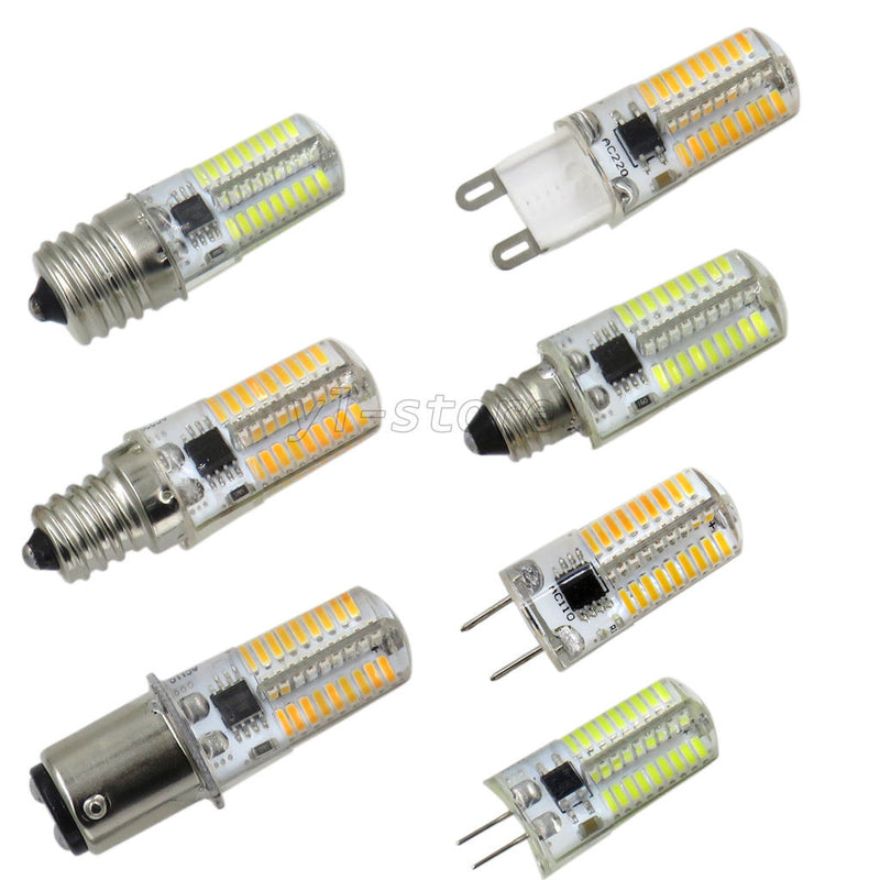 G4 G8 G9 E11 E12 E17 BA15D 3W Dimmable LED Light Bulb 4014SMD Silicone Lamp AC110V