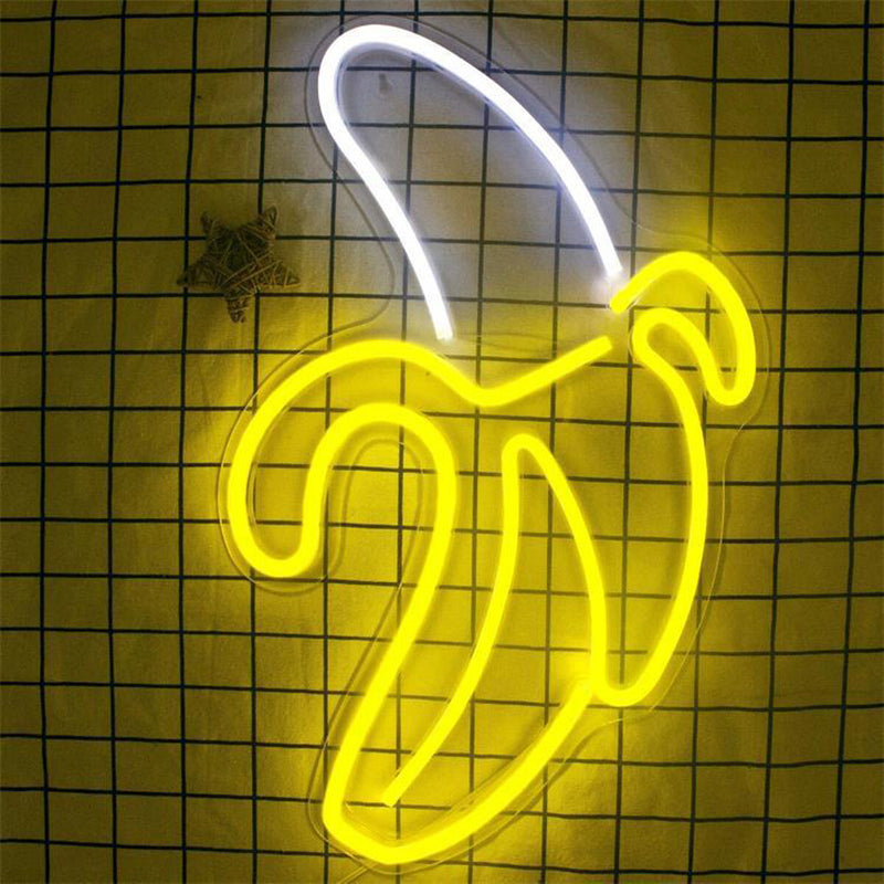 Banana LED Neon Sign Light Art Wall Lamp for Bar Pub Bedroom Decoration