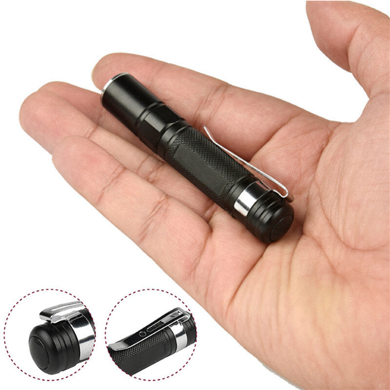 XPE Ultra Bright Zoombale LED AAA Flashlight MINI Torch Waterproof Pocket Light Pen Light Powerful EDC Keychain Flashlight