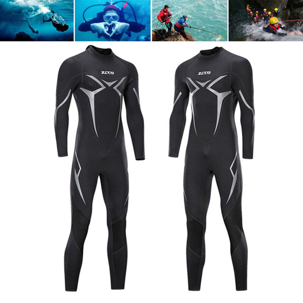 ZCCO 3mm Adult Wetsuit Neoprene Super Elastic Wear-resistant Diving Suit Deep Spearfishing Wear Snorkeling Surfing One Piece Set Winter Thermal Swimsuit