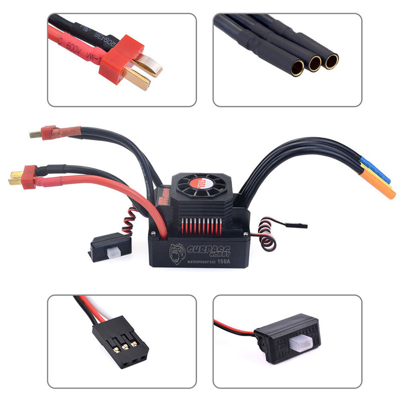 Surpass Hobby Diamond Seriers Waterproof 4076 2250KV Brushless Motor with 150A ESC for 1/8 RC Vehicles