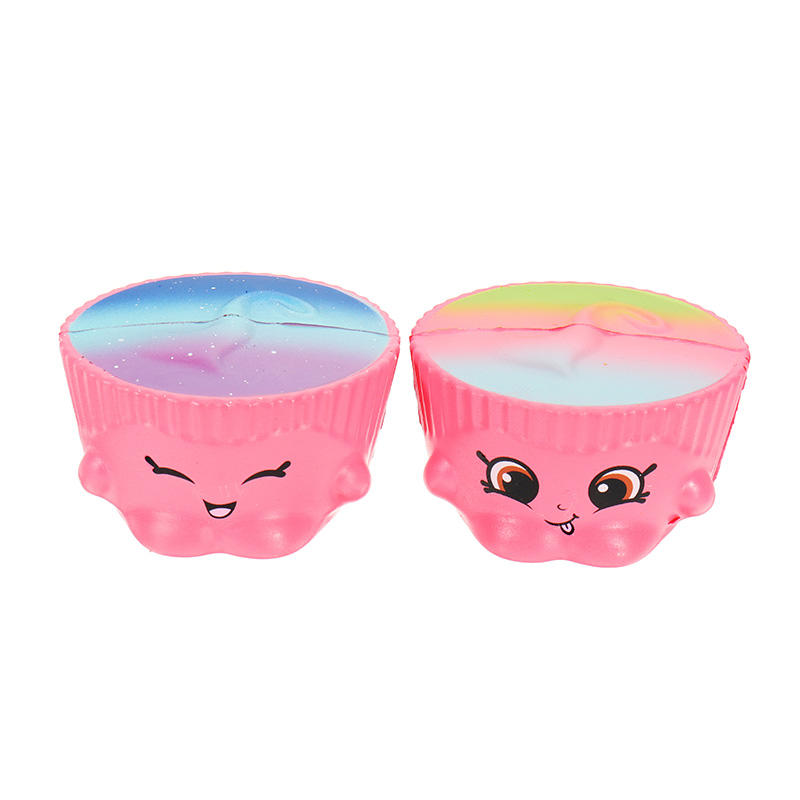 2Pcs Cake Cup Squishy 6.5*3.5cm Slow Rising Soft Collection Gift Decor Toy