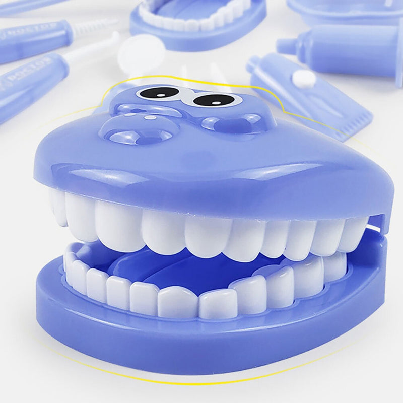 9Pcs Dental Kit Dentistry Toys Role Play Dentist Check Teeth Educational Kids Simulation Doctors Set Boy Girls Gift