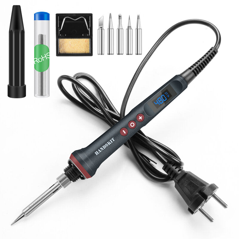 Handskit 90W 927 LED Digital Soldering Iron Kit 110V/220V Adjust Temperature Electrical Soldering Iron 4 Wire Core Welding Tools