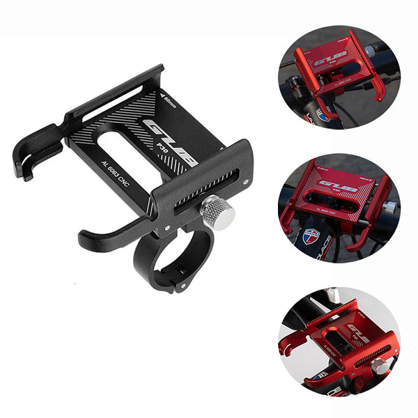 GUB P30 Bike Holder Aluminum Alloy 360 Adjustable Sturdy Anti-fall 0.2kg Lightweight Handlebar Holder for Motorcycle Bicycle Scooter Bracket - Red