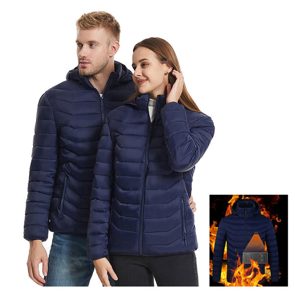 TENGOO HJ-09C Heated Jacket 9 Areas Dual Control Zones USB Charging Winter Warm Outdoor Electric Heating Jackets