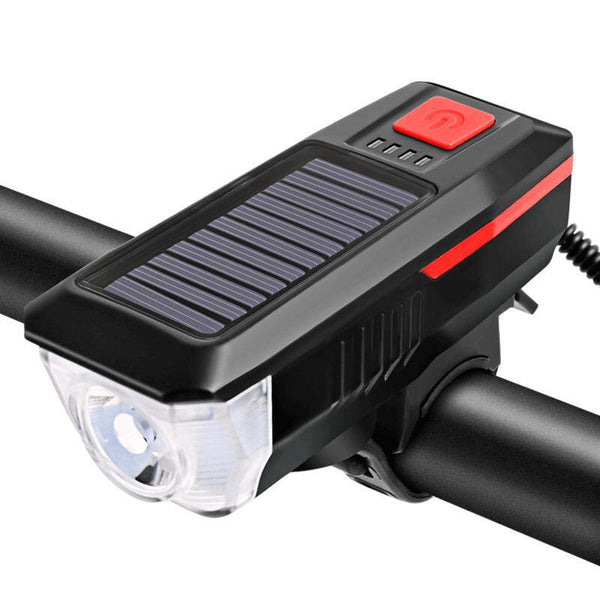 Bicycle Light Solar USB Rechargeable Bike Headlight Taillight Set MTB Bike Front Light Horn Cycling Lamp Accessories