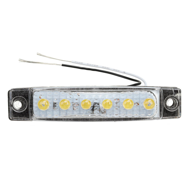 1 PCS 6LED 12V Front Side Marker Amber Signal Lights Position Lamp For Car Truck Trailer