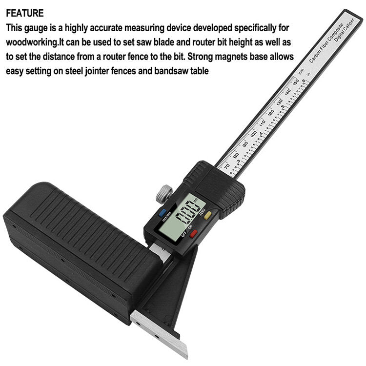 0-150mm Digital Height Gauge Electronic Digital Height Gauge Vernier Caliper Ruler Wood Table Marking Ruler