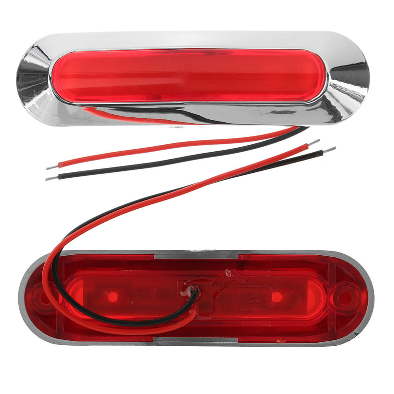 2PCS 12-24V 6 LED Side Marker Lights for Car Truck Trailer Lorry Boats - Light Position Lamp For