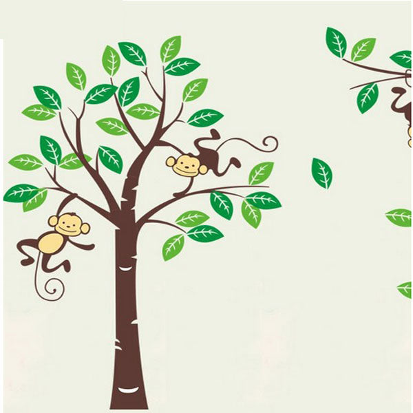 Monkey On Tree Art Removable Wall Stickers Baby Room Home Decal Decor