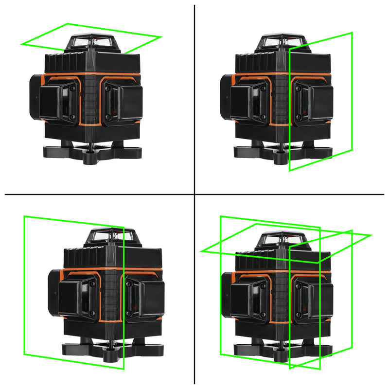 16 Line 360 Horizontal Vertical Cross 4D Green Light Laser Level Self-Leveling Measure Super Powerful Laser Beam