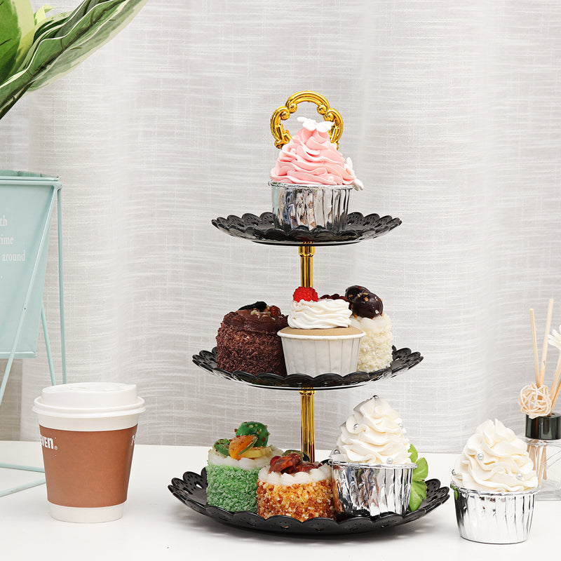 3 Tier Cupcake Stand Afternoon Tea Dessert Plate Party Wedding Food Display Rack