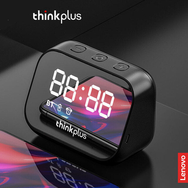 Lenovo thinkplus TS13 Speaker Alarm Clock Mirror Wireless Bluetooth Speaker LED Digital Stereo Desktop