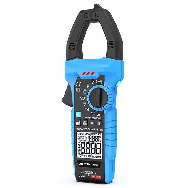 Mestek CM86B Digital Clamp Meter Auto Range Multimeter True RMS High Precision 1000A DC/AC Current Voltage Tester