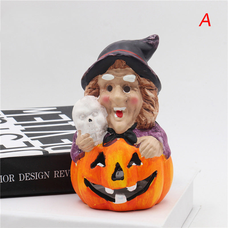 LED Halloween Witch Pumpkin Party Holiday Light Decor Home Desk Lamp Ornament