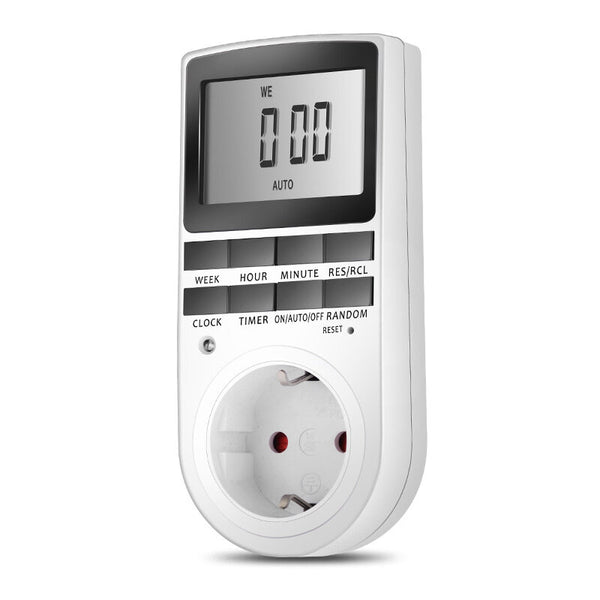 EU Plug Digital Timer Switch Large Screen 230V AC 16A Plug-in Electronic Kitchen Timer Socket Switch