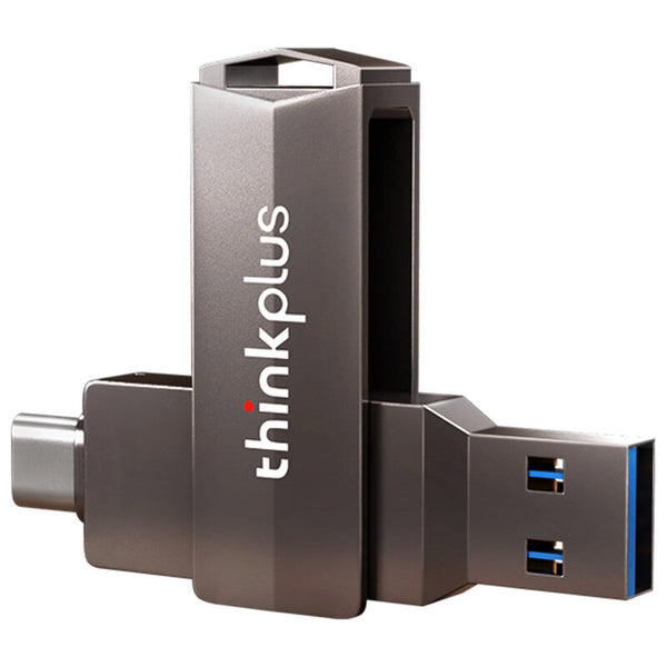 Lenovo Thinkplus MU254 USB3.0&Type-C Dual Port Metal U Disk 32/64/128/256/512G Rotatable USB Flash Drive High-speed U Disk for Phone PC Laptop