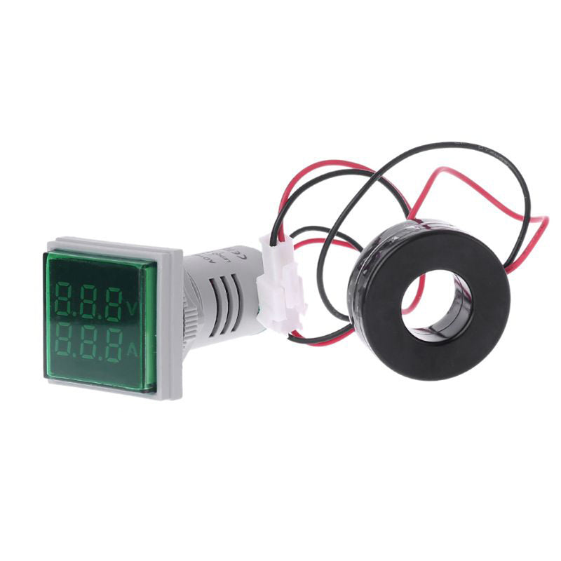 Geekcreit AC 60-500V 0-100A D18 Square LED Digital Dual Display Voltmeter Ammeter Voltage Gauge Current Meter