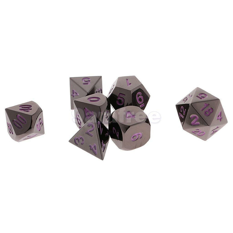 7 Pcs Zinc Alloy Multisided Dice Set Role Playing Games DiceS Gadget With Bag