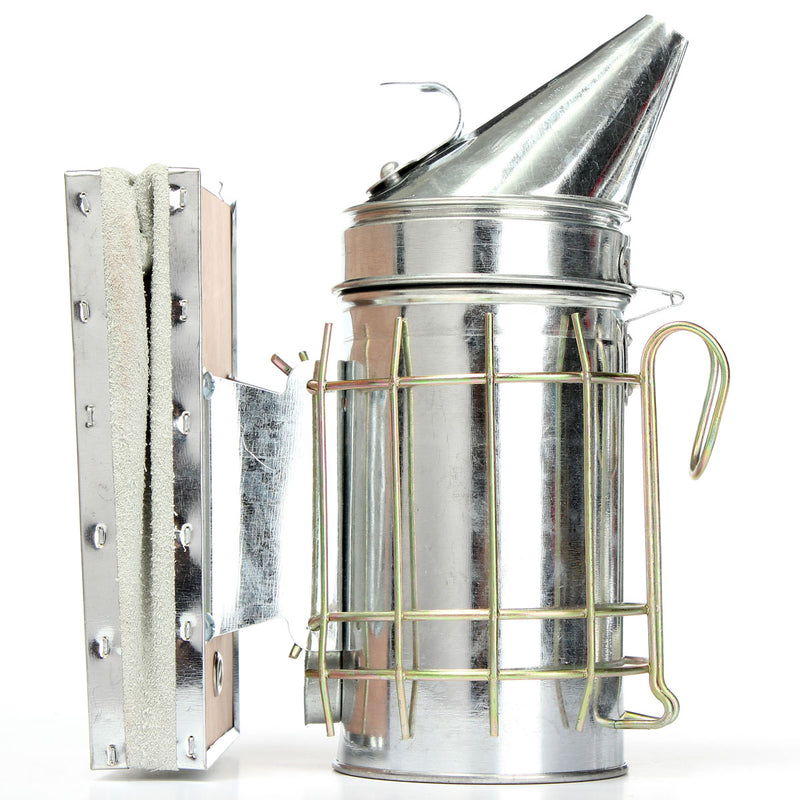 Large Stainless Steel Bee Hive Smoker with Hanging Hook - Beekeeping Equipment With