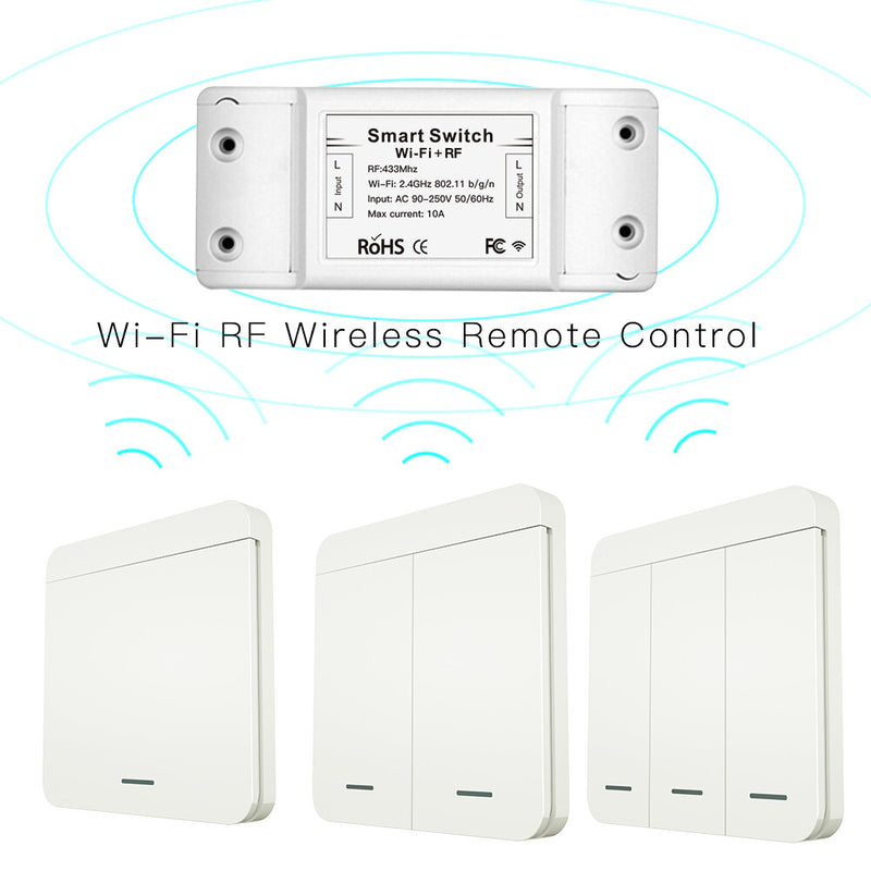 Mouehouse RF433 + WiFi DIY Smart Switch Module RF433 Remote Control for Smart Automation Smart Life/Tuya Work with Alexa and Google Home