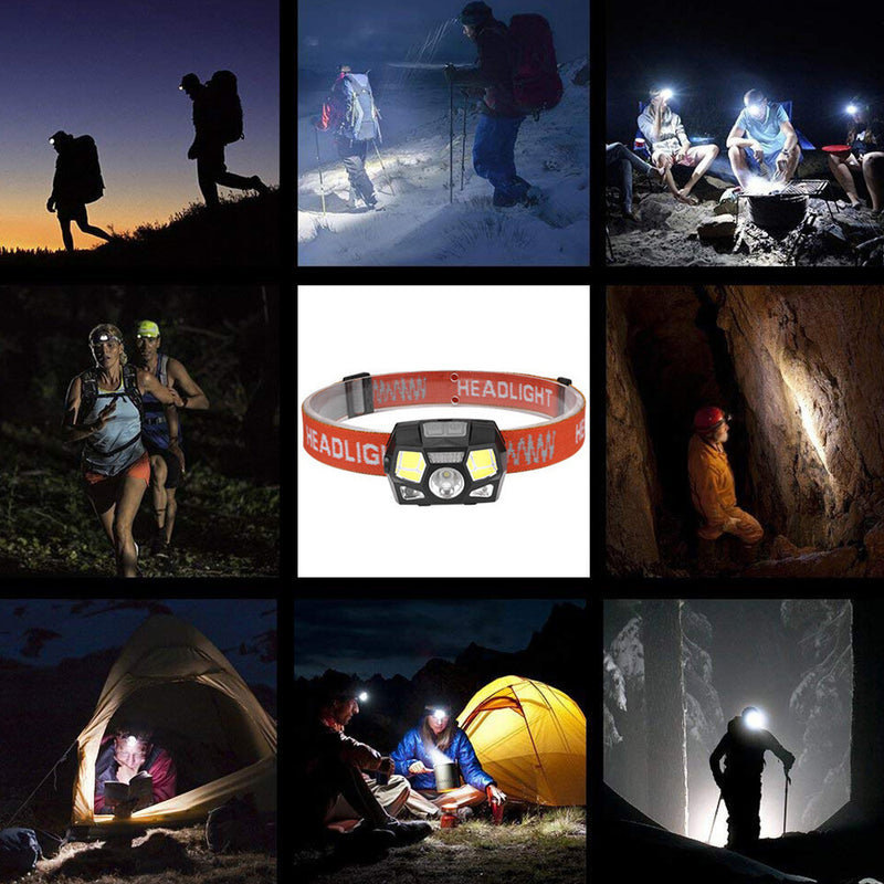 XPE+COB+LED 800LM Induction Sensor Headlamp 5 Modes IP65 Waterproof Flashlight Cycling Climbing Emergency Lantern