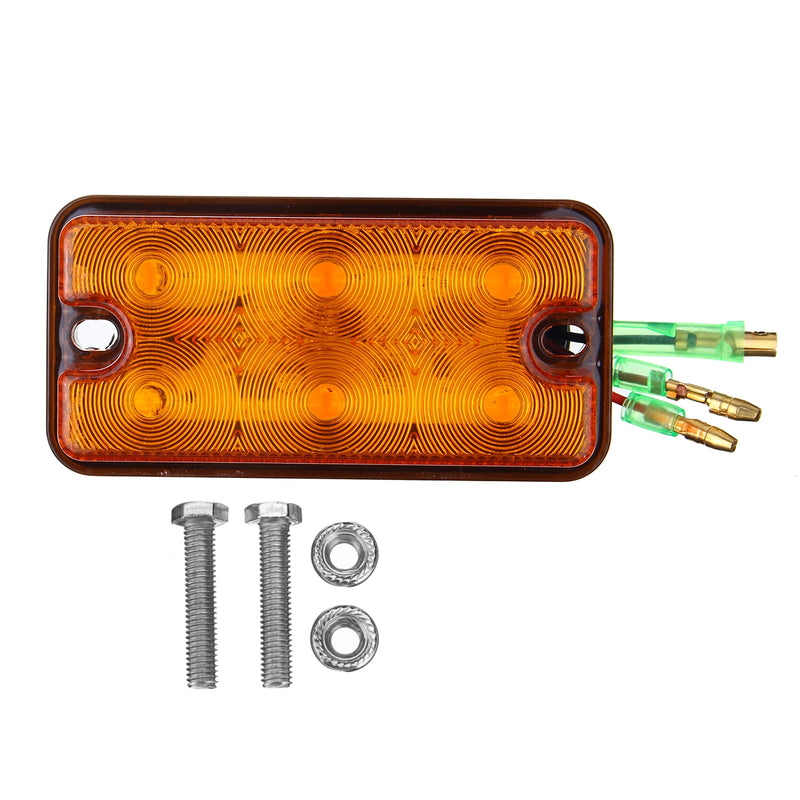 12V-80V 6 LED Indicator Amber Stop Rear Tail Lights For Boat Truck Trailer