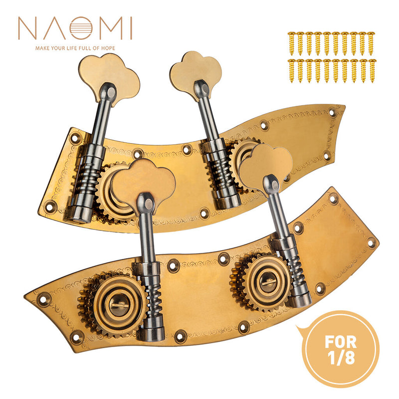 Naomi 1/8 Upright Bass Dual Tuner Machine Bass Pegs 1/8 Double Bass Tuning Pegs Head Winder Pegs SET