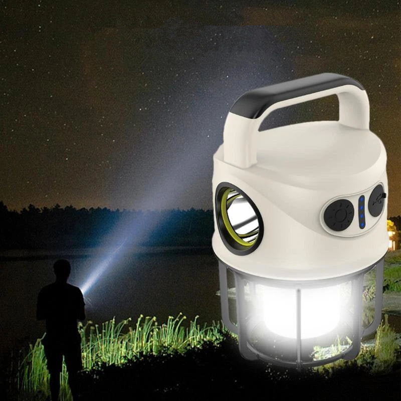 Waterproof Camping Lights LED Lamp Portable Lantern Flashlight With 6 Light Modes For Outdoor Camping High Capacity