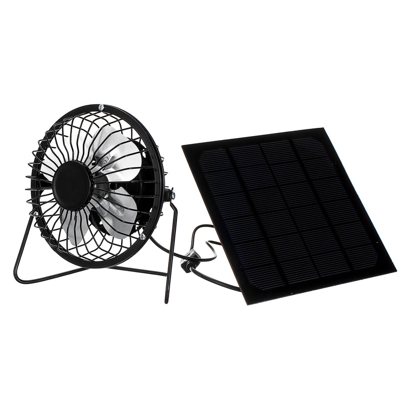 5W Protable Solar Panel + 4inch Cooling Fan Kit with USB Port for Home Outdoor